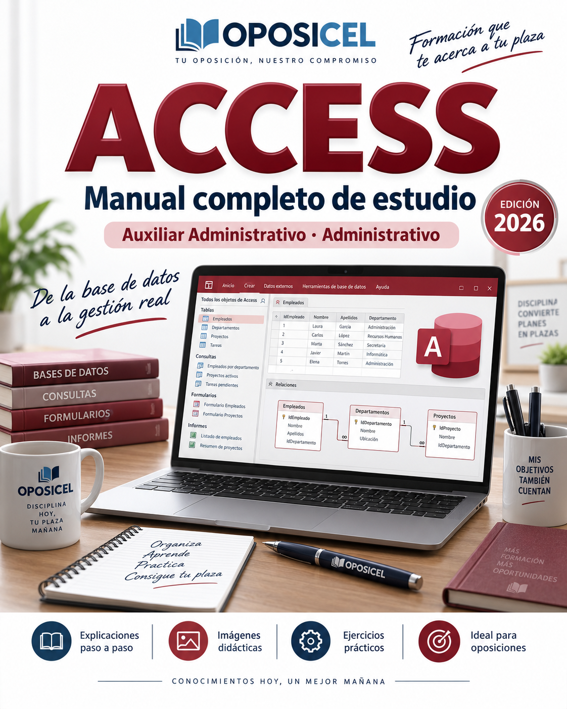 Access · Manual completo de estudio · Auxiliar Administrativo y Administrativo · 2026