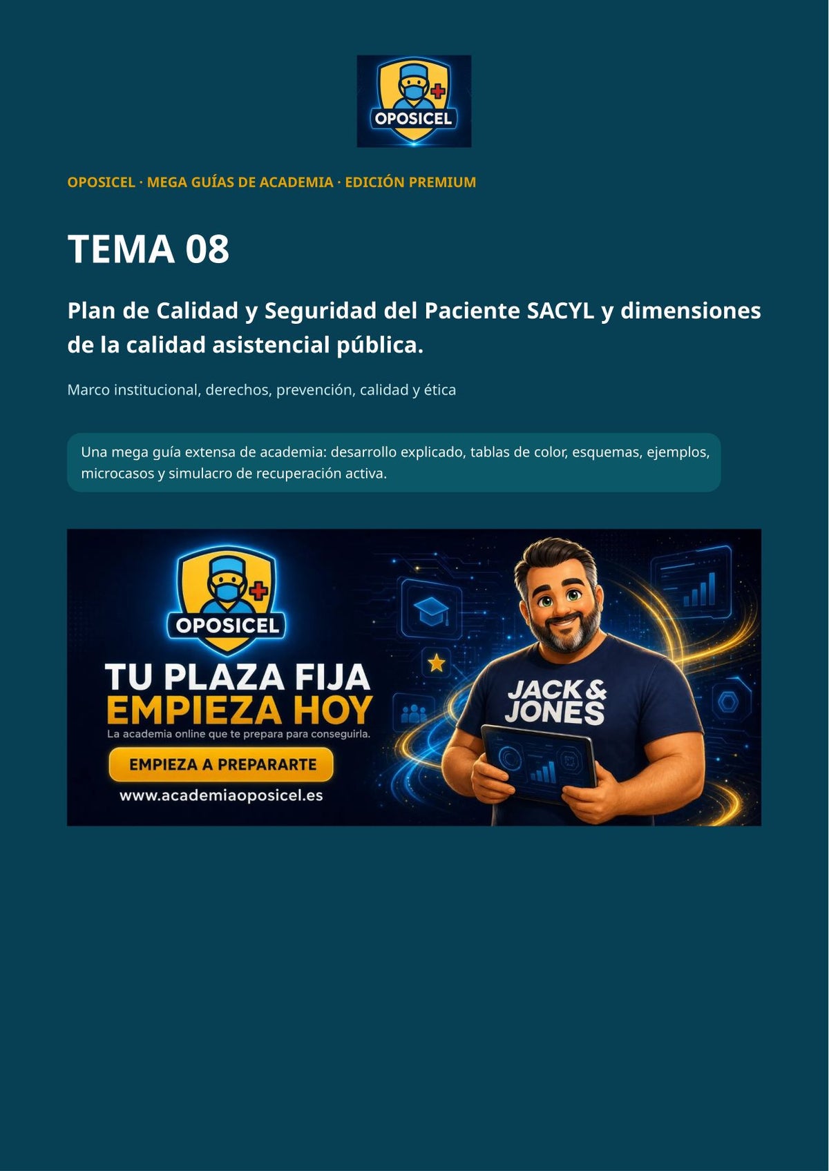 Técnico/a en Farmacia SACYL: Tema 08 — Calidad y Seguridad del Paciente