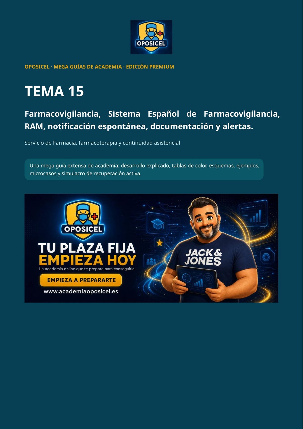 Técnico/a en Farmacia SACYL: Tema 15 — Farmacovigilancia