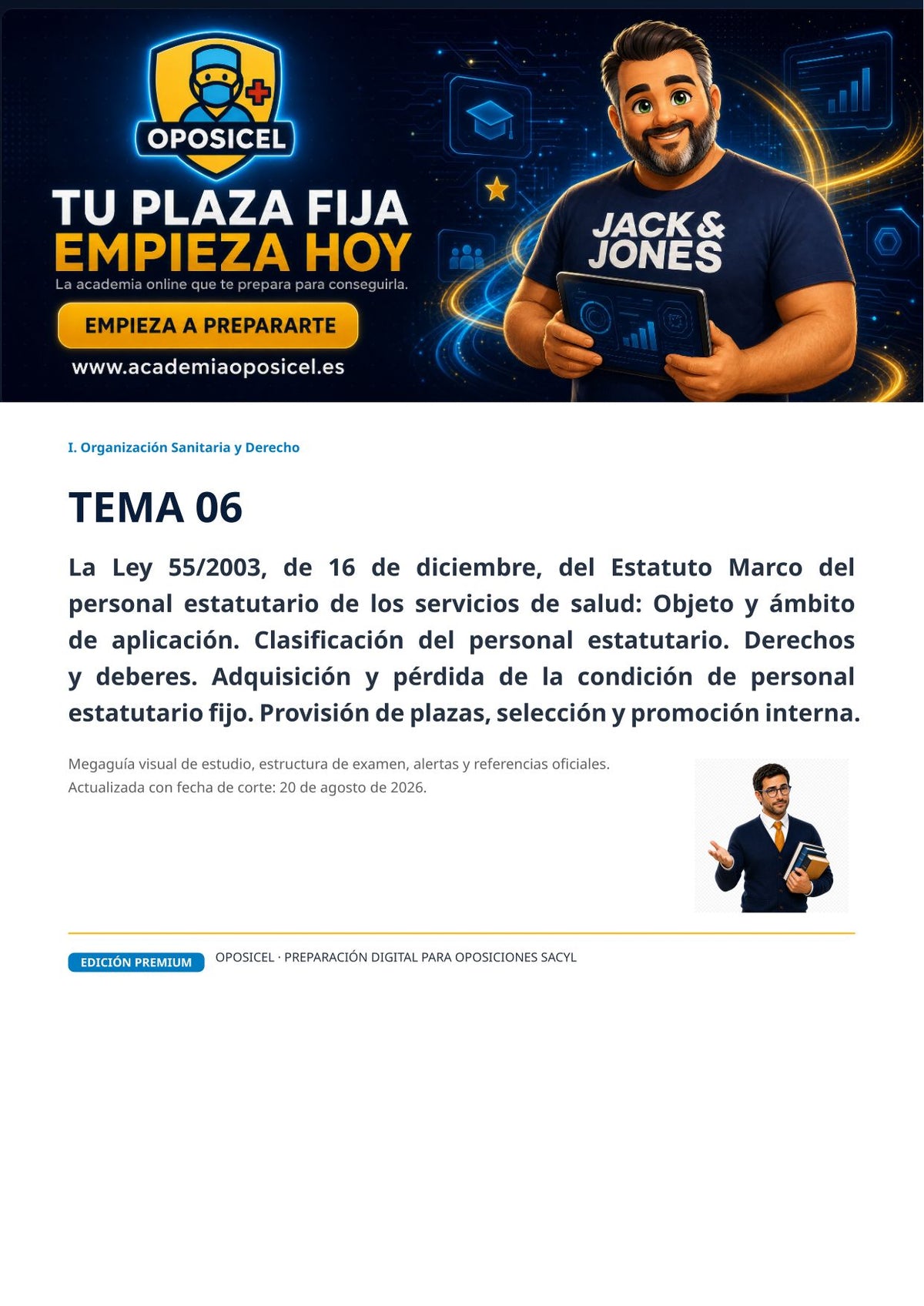 Administrativo SACYL · Tema 6: Estatuto Marco del personal estatutario