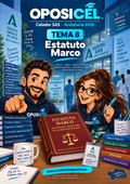 OPOSICEL · Celador SAS Andalucía 2026 · Tema 8: Estatuto Marco · George y Ro · PDF descargable.