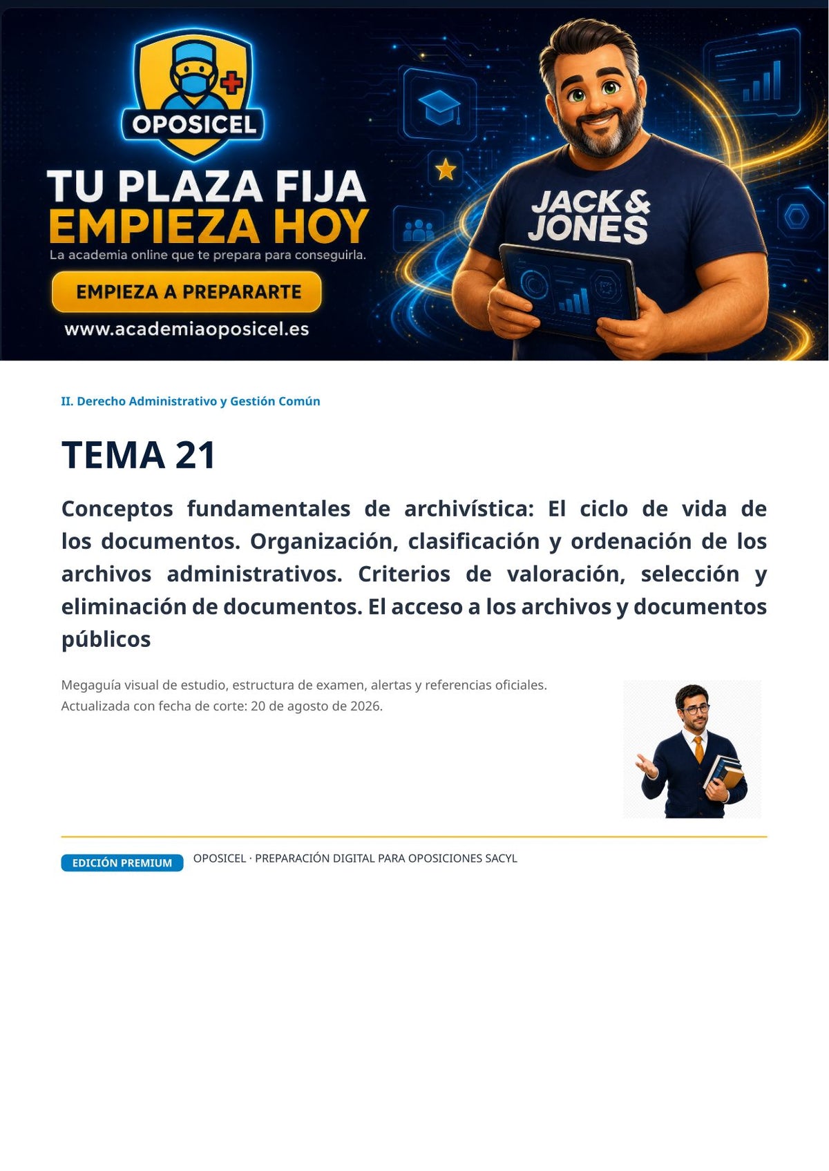 Administrativo SACYL · Tema 21: Archivística y gestión documental