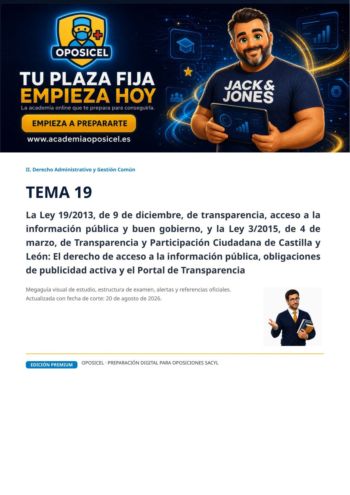 Administrativo SACYL · Tema 19: Transparencia y buen gobierno