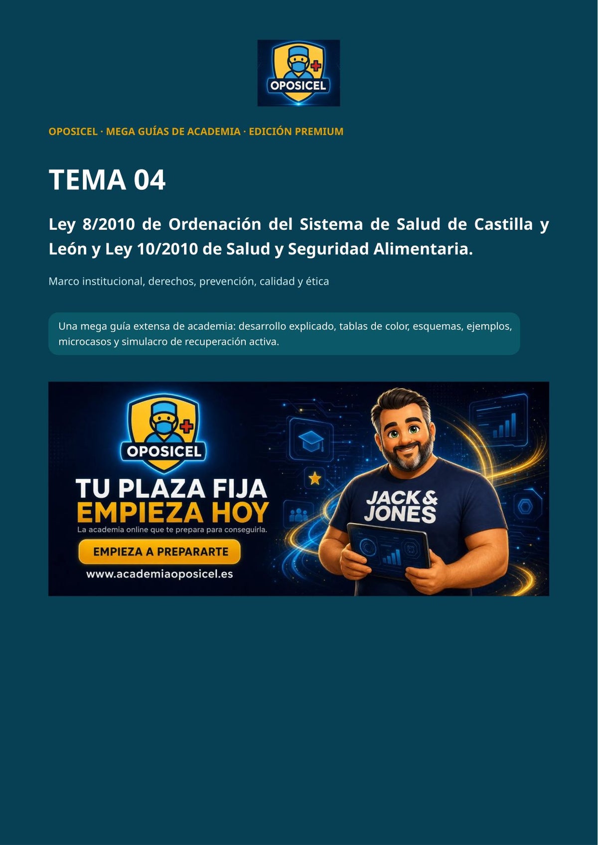 Técnico/a en Farmacia SACYL: Tema 04 — Sistema de Salud de Castilla y León